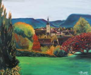 Un automne à Ornans, acrylique, artiste