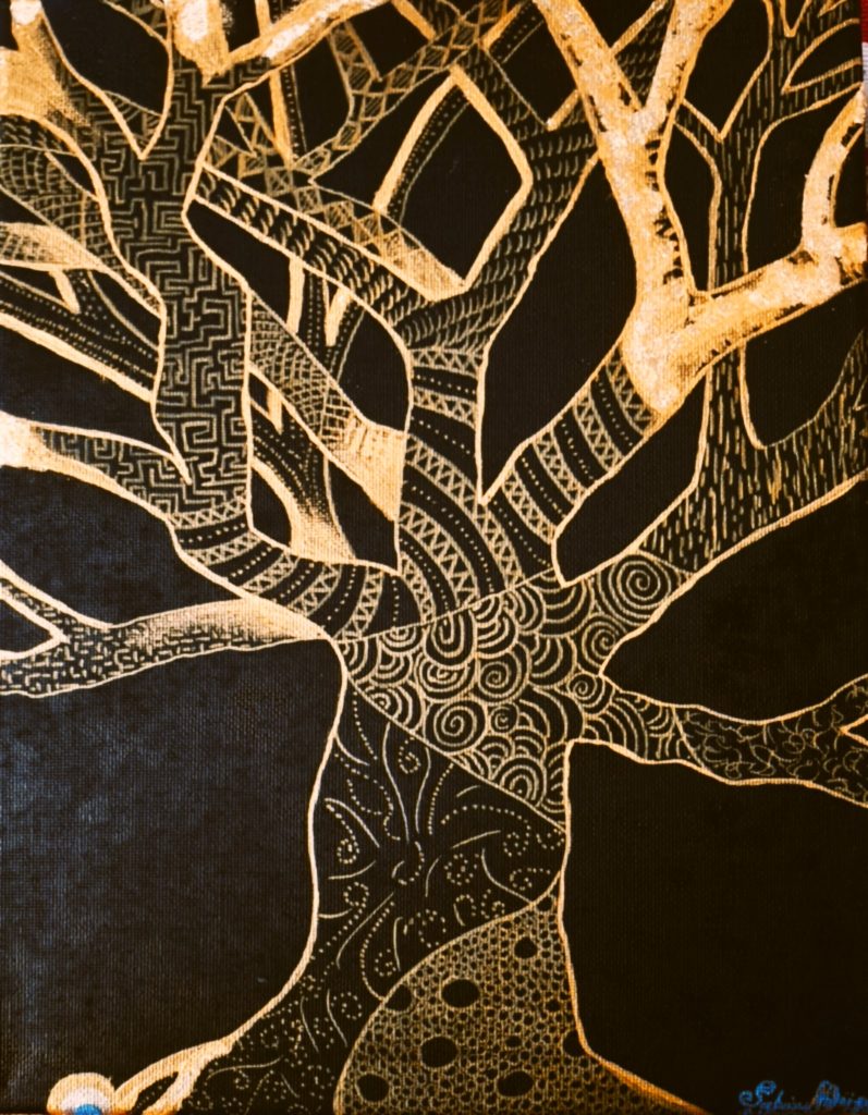 L'arbre d'or, sur fond noir.